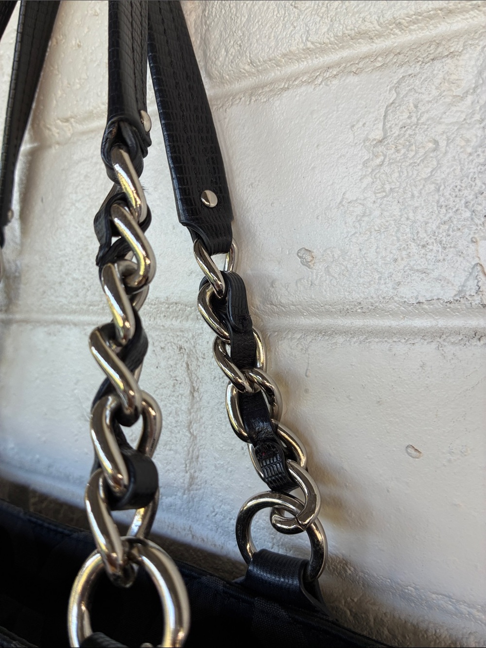 Coach Coach Black Signature Nylon Mia Opaque Chain Tote - Picture 6 of 12